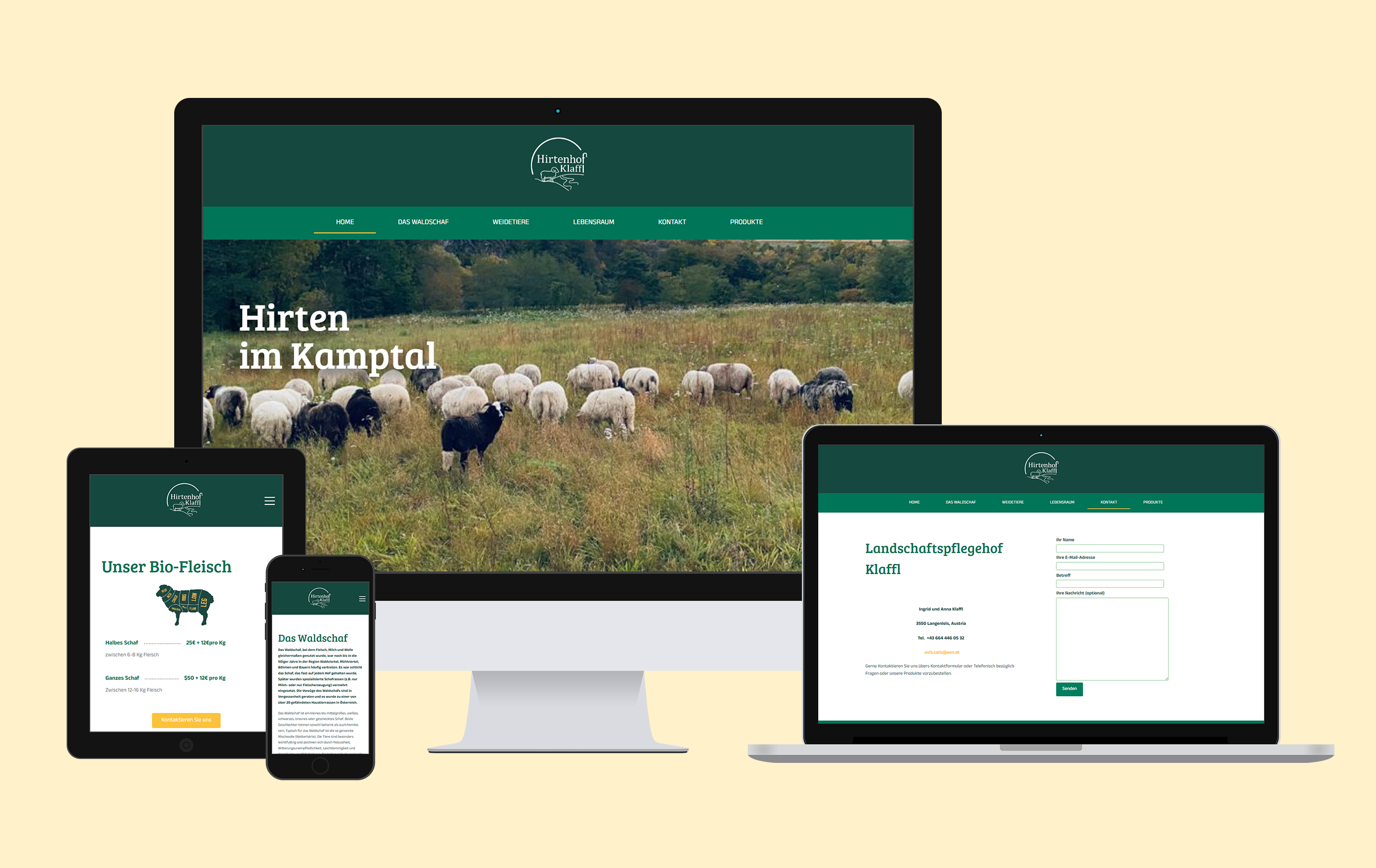 Hirtenhof Klaffl – Webauftritt